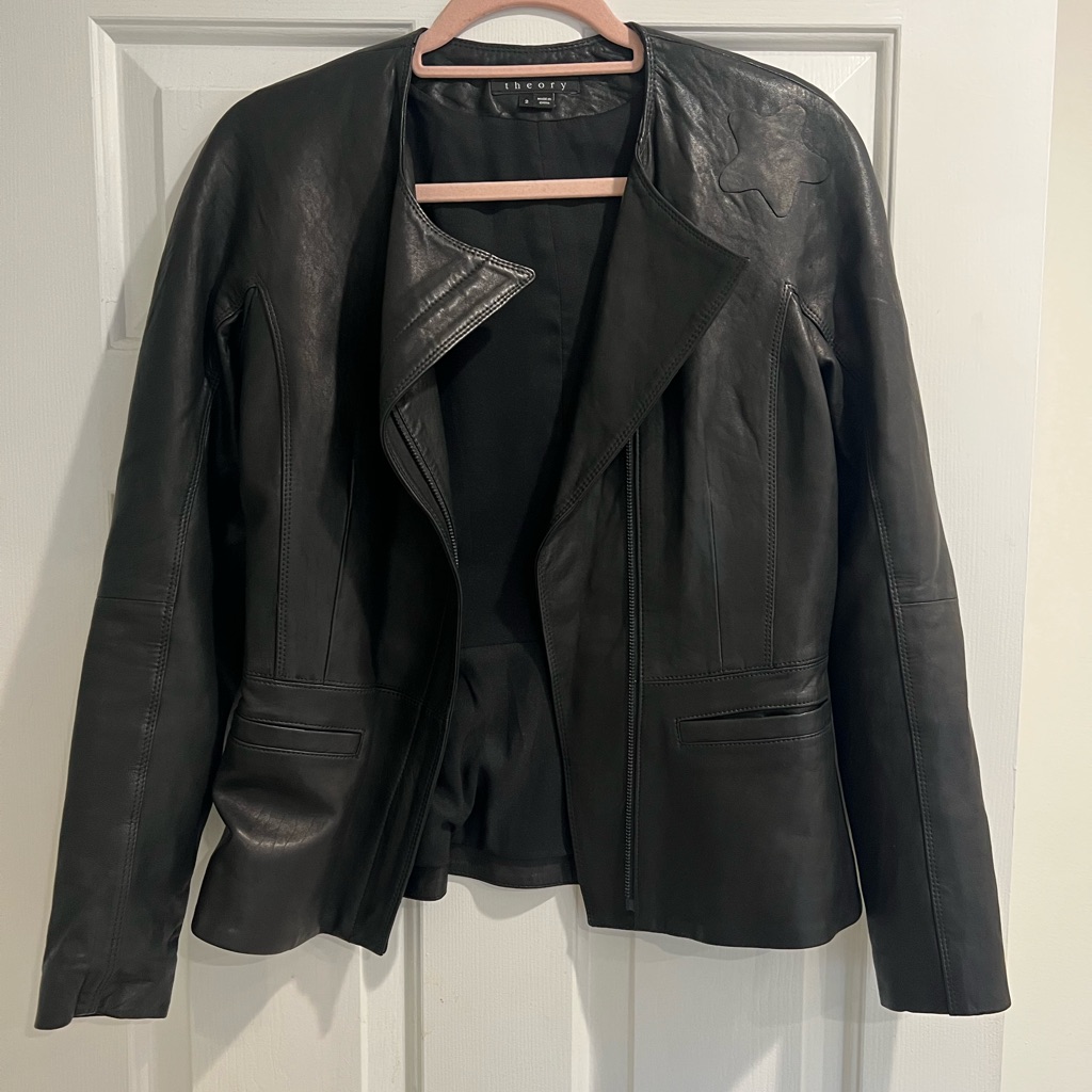 Theory Classic Black Leather Jacket
